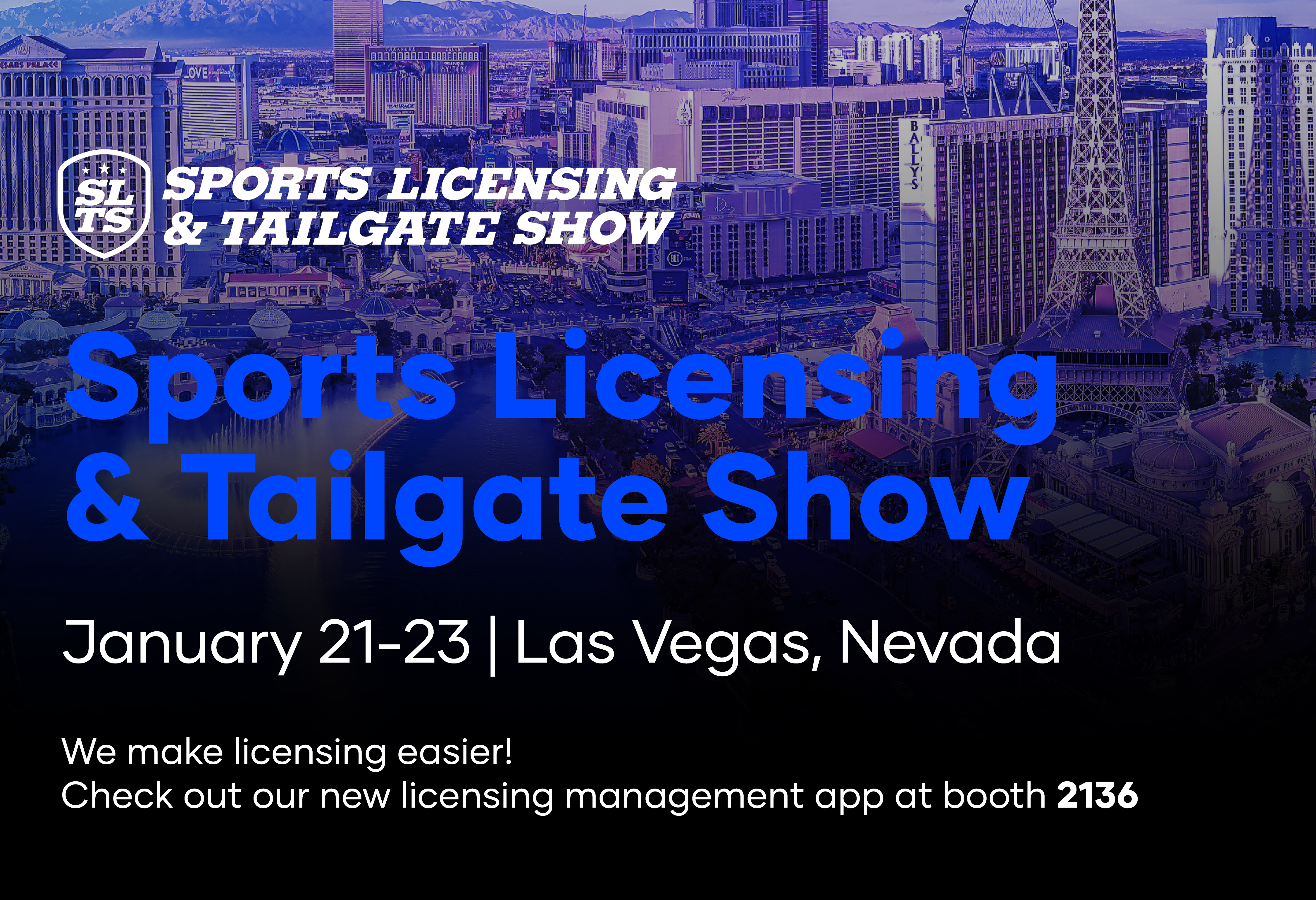Sports Licensing Tailgate Show event with sports merchandise displays and attendees