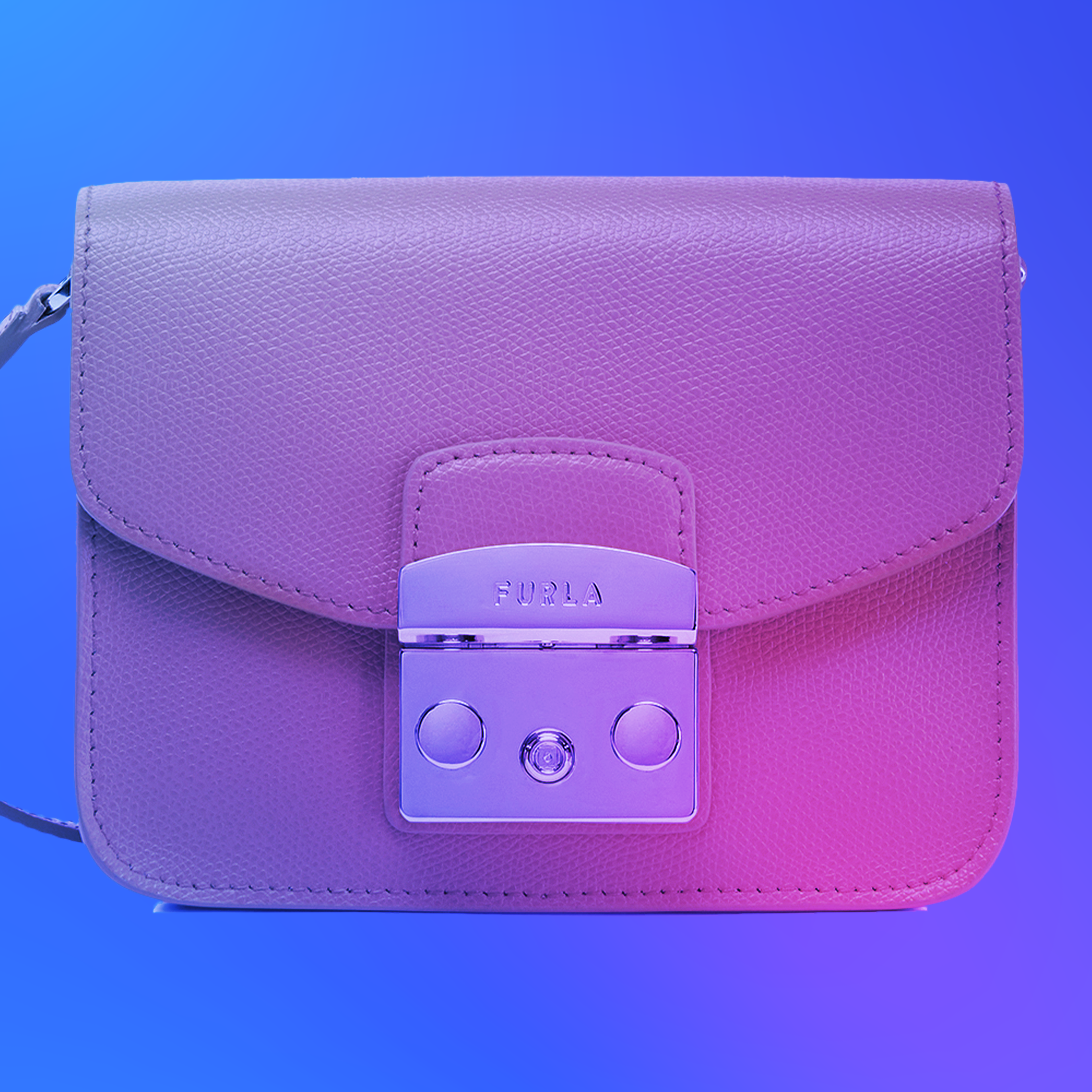 lose up angle of a Furla shoulder bag highlighting luxury craftsmanship and premium design details