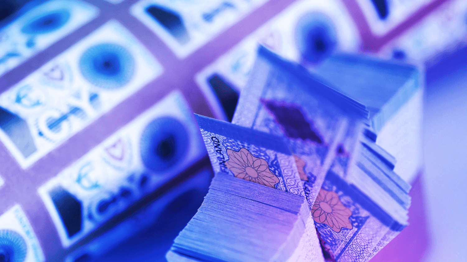 Printing press producing tax stamps as part of Crane Authentication government revenue protection solutions