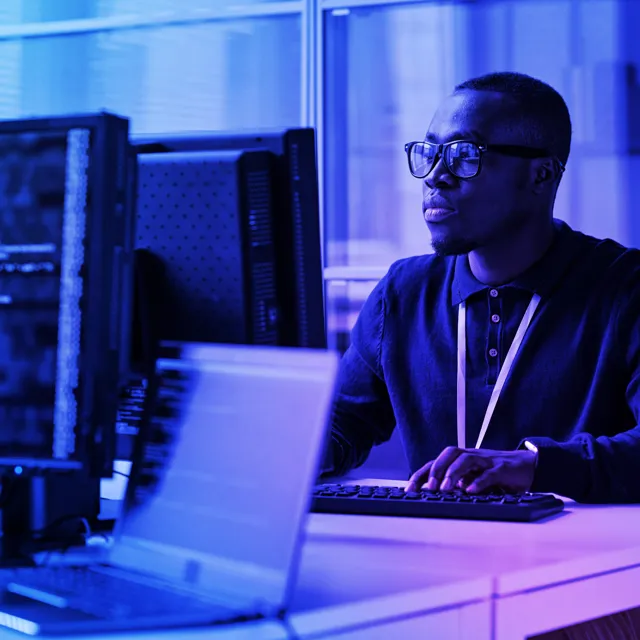 Person looking at computer screen