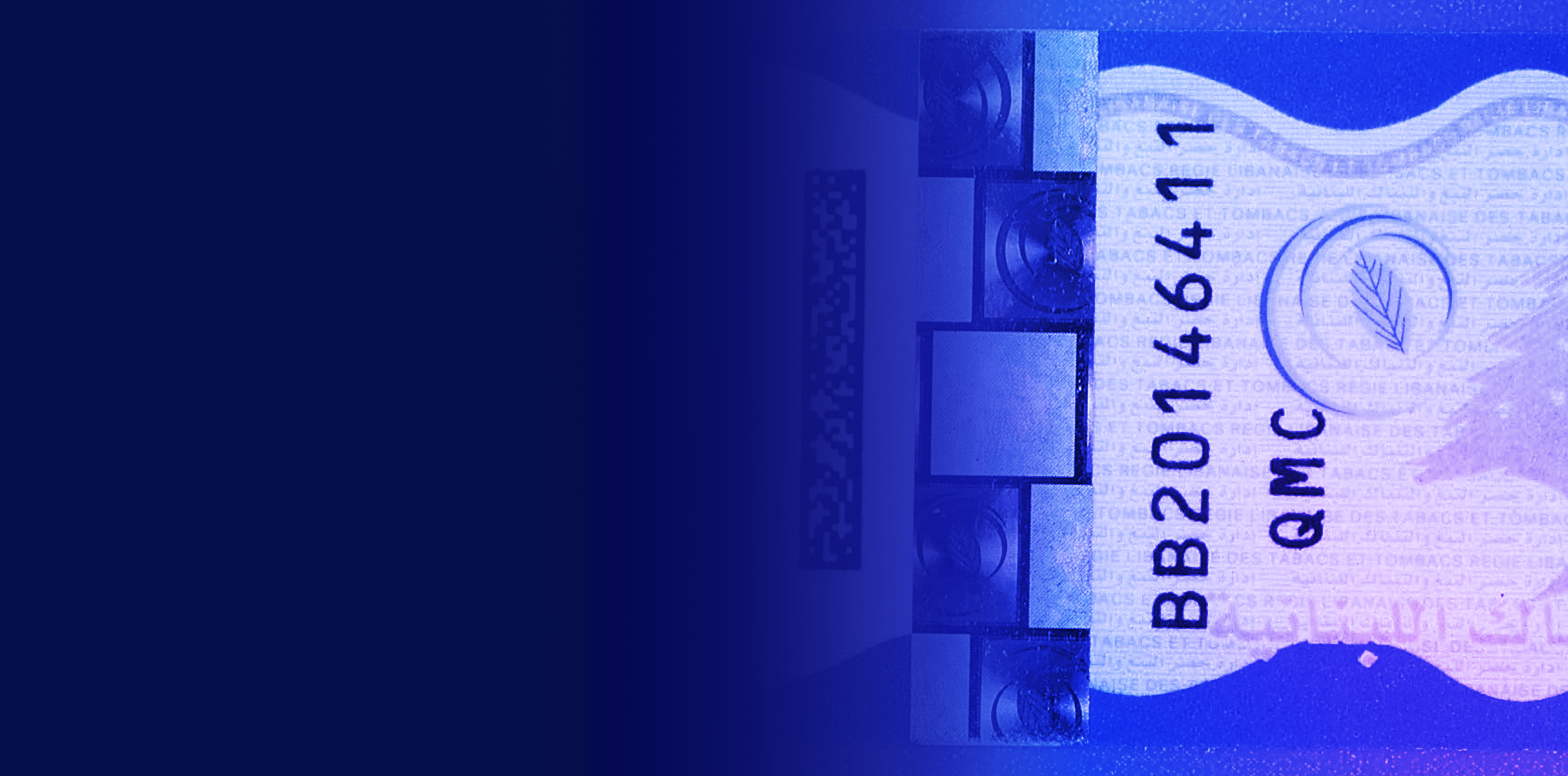 Regie Libanaise tobacco authentication stamp case study image displayed in RGB full frame format