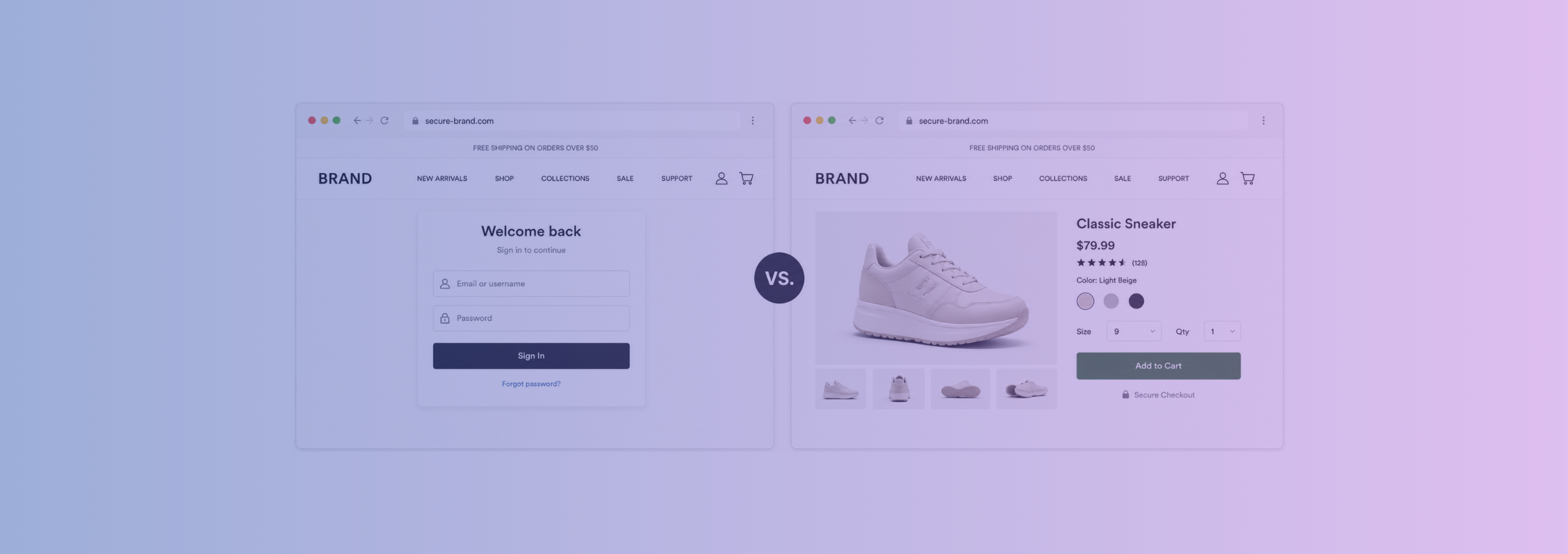Online fraud protection illustration showing phishing and fraudulent website threats targeting brands